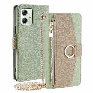 For Motorola Moto G54 5G EU Version Crossbody Litchi Texture Leather Phone Case(Green)