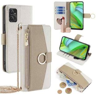 For Motorola Moto G Power 2023 Crossbody Litchi Texture Leather Phone Case(White)