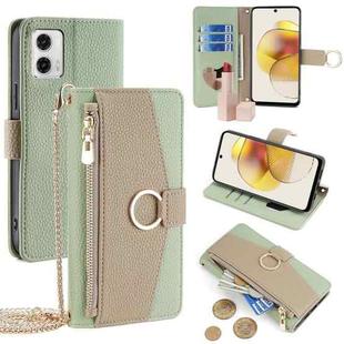 For Motorola Moto G73 5G Crossbody Litchi Texture Leather Phone Case(Green)