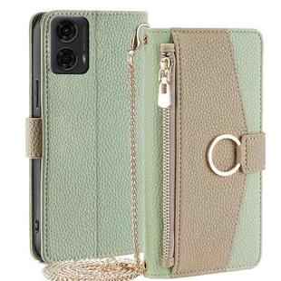 For Motorola Moto G24 4G Crossbody Litchi Texture Leather Phone Case(Green)