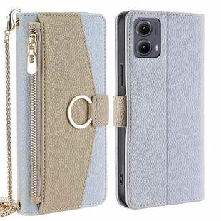 For Motorola Edge 5G 2024 Crossbody Litchi Texture Leather Phone Case(Blue)