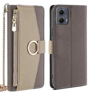 For Motorola Edge 5G 2024 Crossbody Litchi Texture Leather Phone Case(Grey)