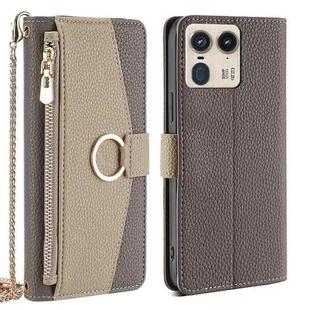 For Motorola Edge 50 Ultra Crossbody Litchi Texture Leather Phone Case(Grey)