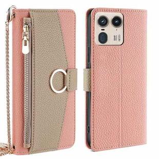 For Motorola Edge 50 Ultra Crossbody Litchi Texture Leather Phone Case(Pink)