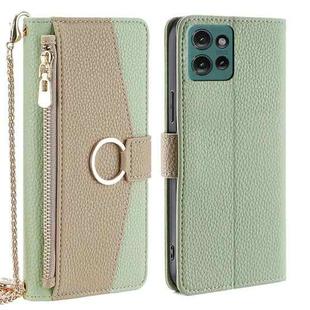 For Motorola Edge 50 5G Crossbody Litchi Texture Leather Phone Case(Green)