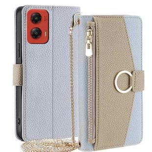 For Motorola Moto G Stylus 5G 2024 Crossbody Litchi Texture Leather Phone Case(Blue)