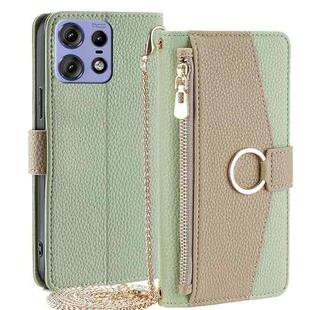 For Motorola Edge 50 Pro 5G Crossbody Litchi Texture Leather Phone Case(Green)