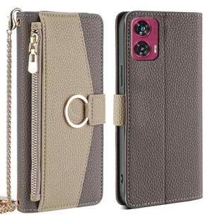 For Motorola Edge 50 Fusion 5G Crossbody Litchi Texture Leather Phone Case(Grey)