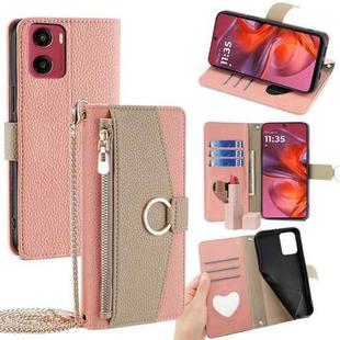 For Motorola Moto G05 Crossbody Litchi Texture Leather Phone Case(Pink)