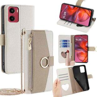 For Motorola Moto G05 Crossbody Litchi Texture Leather Phone Case(White)