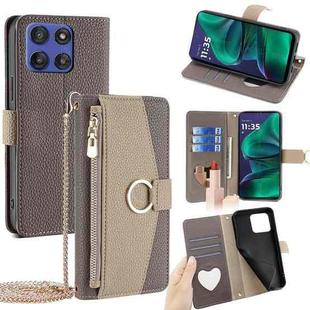 For Motorola Moto G Stylus 5G 2025 Crossbody Litchi Texture Leather Phone Case(Grey)