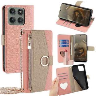 For Motorola Edge 60 Pro 5G Crossbody Litchi Texture Leather Phone Case(Pink)