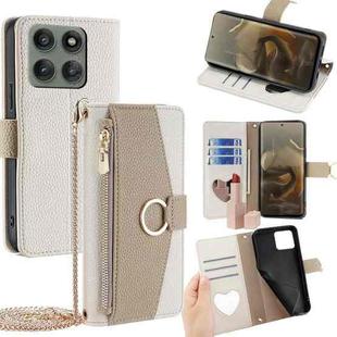For Motorola Edge 60 Pro 5G Crossbody Litchi Texture Leather Phone Case(White)