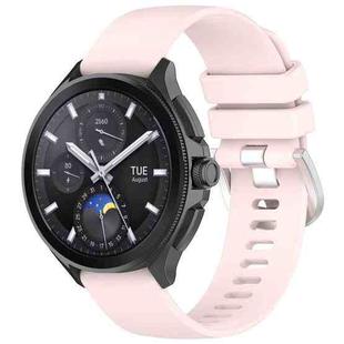 For Huawei Watch 2 Pro / Honor Watch 4 Pro Liquid Glossy Silver Buckle Silicone Watch Band(Light Pink)