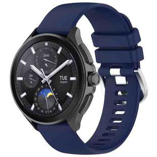 For Huawei Watch 2 Pro / Honor Watch 4 Pro Liquid Glossy Silver Buckle Silicone Watch Band(Dark Blue)