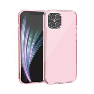 For iPhone 12 / 12 Pro Shockproof Terminator Style Transparent Protective Case(Pink)