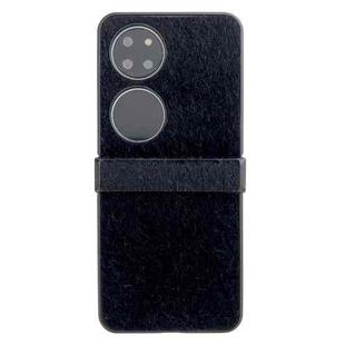 For Huawei P50 Hinge Plush PC Phone Case(Black)