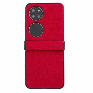 For Huawei P50 Pocket Hinge Plush PC Phone Case(Red)