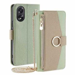 For OPPO A38 4G / A18 4G Crossbody Litchi Texture Leather Phone Case(Green)