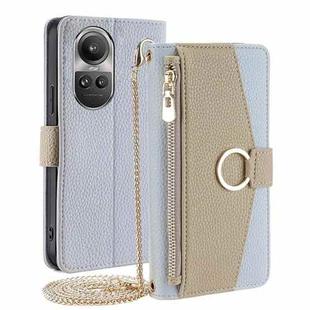 For OPPO Reno10 5G / Pro 5G Global Crossbody Litchi Texture Leather Phone Case(Blue)