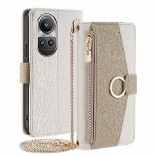 For OPPO Reno10 5G / Pro 5G Global Crossbody Litchi Texture Leather Phone Case(White)