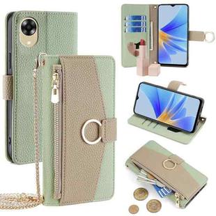 For OPPO A17k 4G Crossbody Litchi Texture Leather Phone Case(Green)