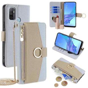 For OPPO A32 2020 / A33 2020 Crossbody Litchi Texture Leather Phone Case(Blue)