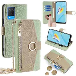 For OPPO A54 4G Crossbody Litchi Texture Leather Phone Case(Green)