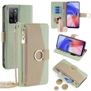 For OPPO A55 5G Crossbody Litchi Texture Leather Phone Case(Green)