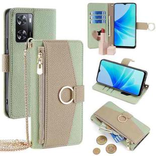 For OPPO A57 4G 2022 Crossbody Litchi Texture Leather Phone Case(Green)