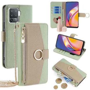 For OPPO F19 Pro / A94 4G / Reno5 F Crossbody Litchi Texture Leather Phone Case(Green)