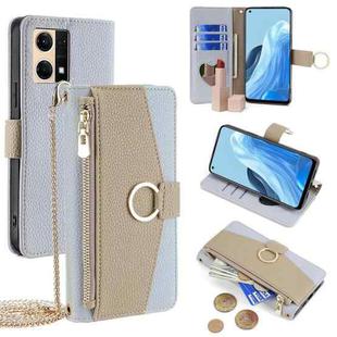 For OPPO Reno7 4G / F21 Pro 4G Crossbody Litchi Texture Leather Phone Case(Blue)