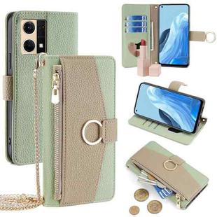 For OPPO Reno7 4G / F21 Pro 4G Crossbody Litchi Texture Leather Phone Case(Green)