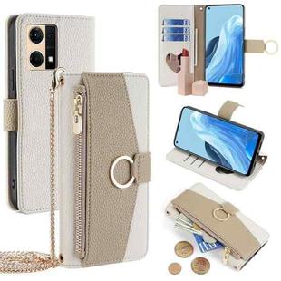 For OPPO Reno7 4G / F21 Pro 4G Crossbody Litchi Texture Leather Phone Case(White)