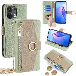 For OPPO Reno8 5G Crossbody Litchi Texture Leather Phone Case(Green)