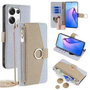 For OPPO Reno8 Pro+ 5G Crossbody Litchi Texture Leather Phone Case(Blue)