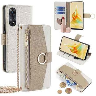 For OPPO Reno8 T 4G Crossbody Litchi Texture Leather Phone Case(White)