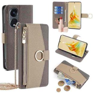 For OPPO Reno8 T 5G / A1 Pro 5G Crossbody Litchi Texture Leather Phone Case(Grey)