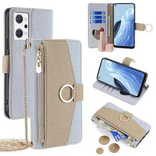 For OPPO Reno7 A JP Version Crossbody Litchi Texture Leather Phone Case(Blue)