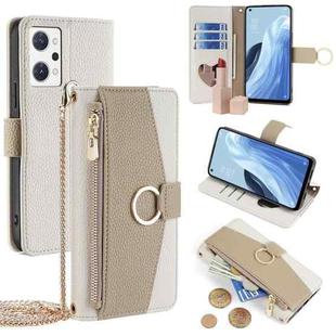 For OPPO Reno7 A JP Version Crossbody Litchi Texture Leather Phone Case(White)