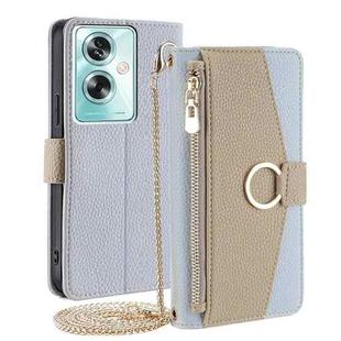 For OPPO A79 5G Crossbody Litchi Texture Leather Phone Case(Blue)