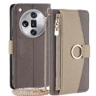 For OPPO Find X7 Ultra 5G Crossbody Litchi Texture Leather Phone Case(Grey)