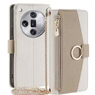 For OPPO Find X7 Ultra 5G Crossbody Litchi Texture Leather Phone Case(White)