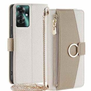 For OPPO Reno11 F 5G Crossbody Litchi Texture Leather Phone Case(White)