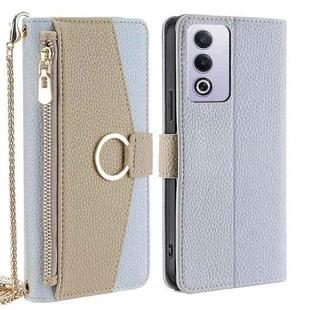 For OPPO A3 Pro 5G India Crossbody Litchi Texture Leather Phone Case(Blue)