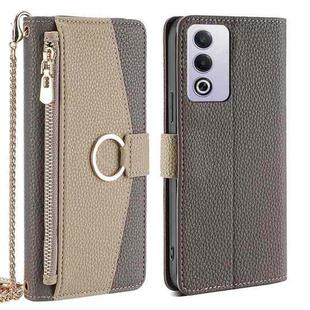 For OPPO A3 Pro 5G India Crossbody Litchi Texture Leather Phone Case(Grey)