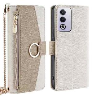 For OPPO A3 Pro 5G India Crossbody Litchi Texture Leather Phone Case(White)