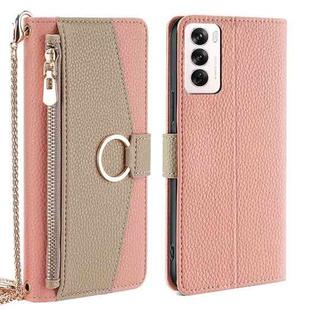 For OPPO Reno12 5G Global Crossbody Litchi Texture Leather Phone Case(Pink)