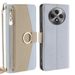 For OPPO Reno12 F 5G Crossbody Litchi Texture Leather Phone Case(Blue)