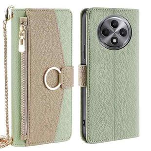 For OPPO Reno12 F 5G Crossbody Litchi Texture Leather Phone Case(Green)